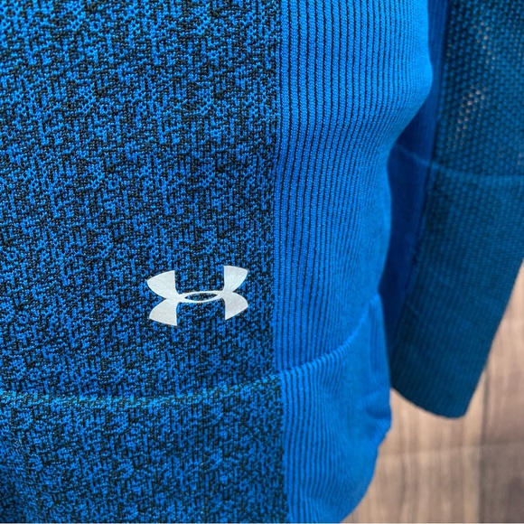 Under Armour Womens Size Small Blue Black HeatGear Cowl Neck Long Sleeve Top EUC - Picture 8 of 11